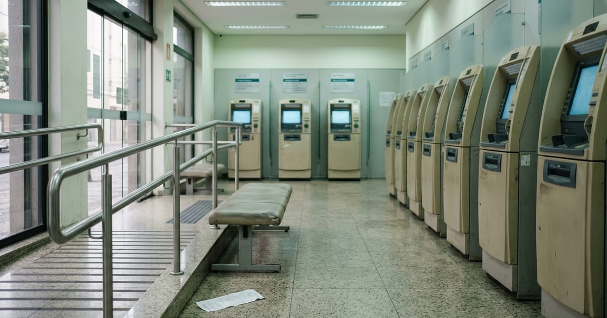 Extrato de benefício do INSS sobre a mesa ao lado de óculos e um cartão de crédito