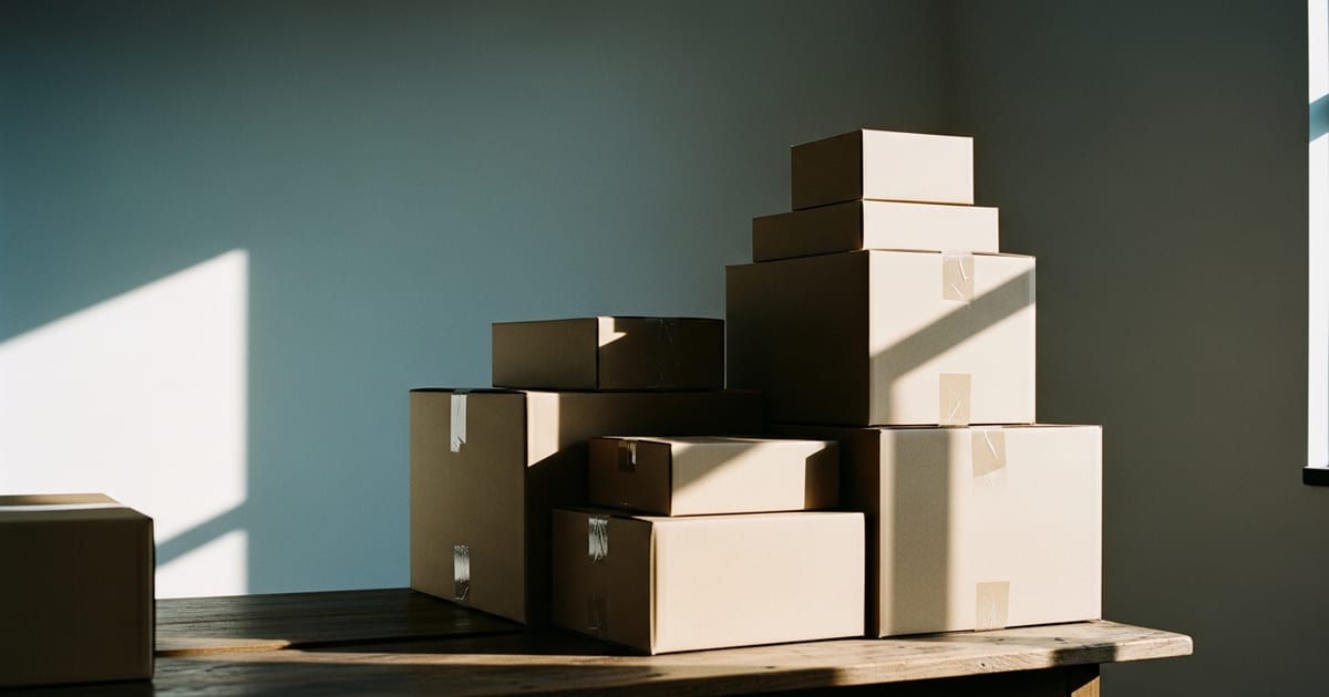 Vendedor de e-commerce diante de um depósito com pedidos parados