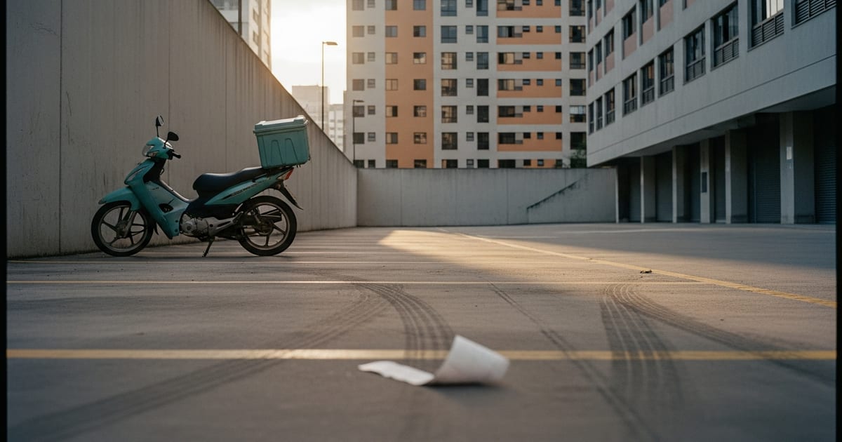 Extrato bancário e calculadora sobre mesa, cálculo de lucros cessantes de entregador