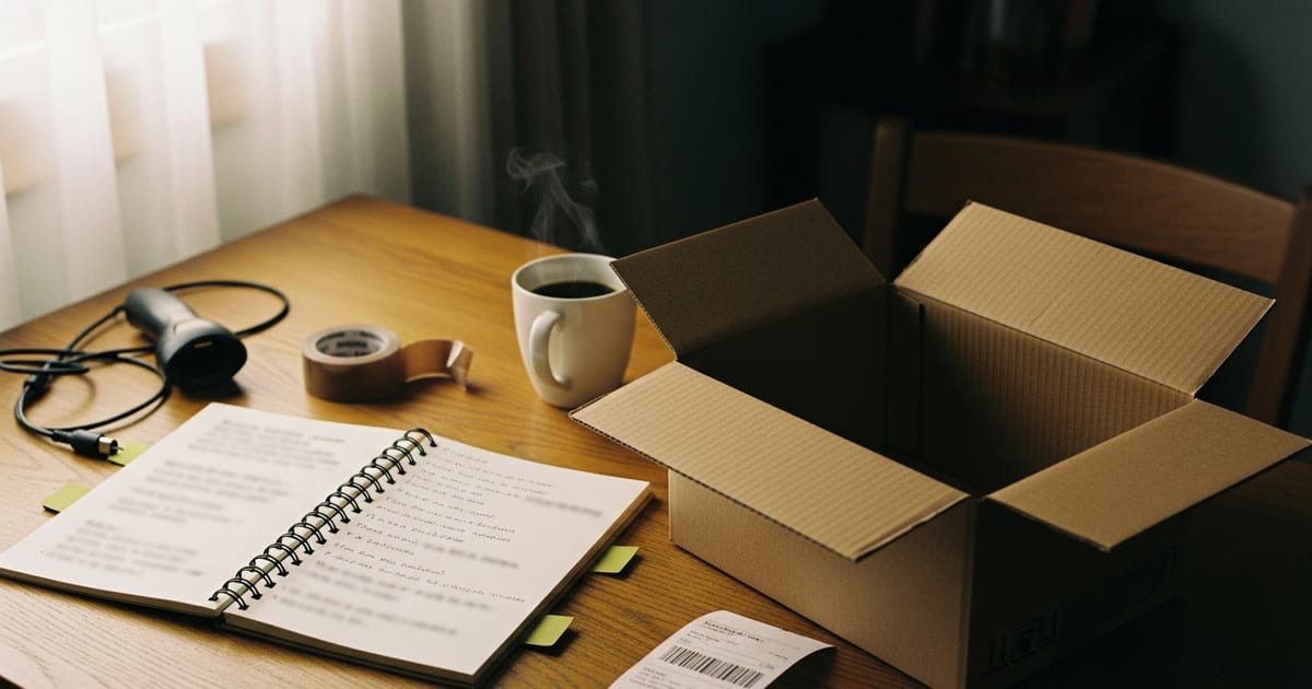 Vendedor confere etiqueta de envio com produto sumido no ponto de coleta do Mercado Livre Full